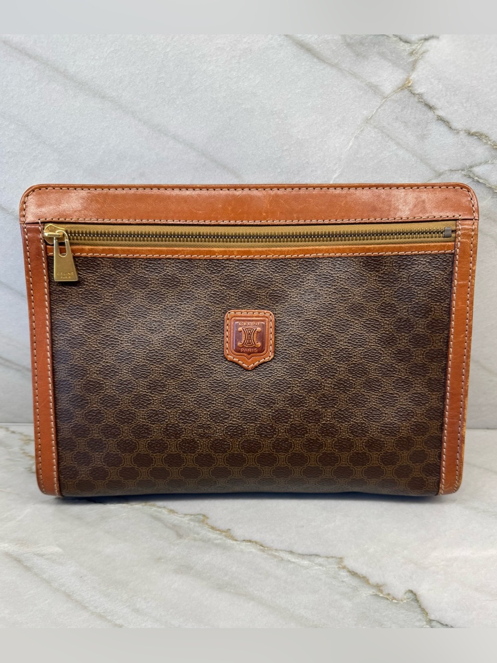 Celine Vintage Macadam Wristlet Clutch 1995